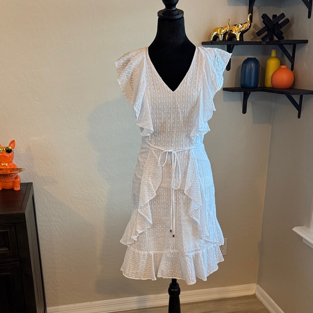 Tommy Hilfiger White Ruffle Dress